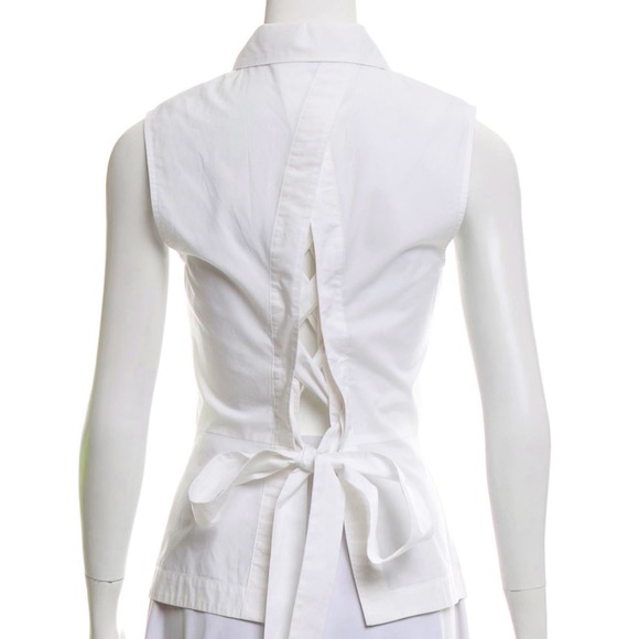 Derek Lam 10 Crosby Button Up Tie Back top 0 XS - Picture 2 of 12